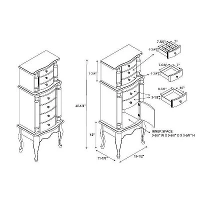 Marie Jewelry Armoire Oak - Powell Company 14 Marie Jewelry Armoire Oak - Powell Company - Image 12