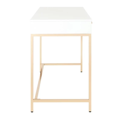 Alios Desk White/Gold - OSP Home Furnishings 4 Alios Desk White/Gold - OSP Home Furnishings - Image 2
