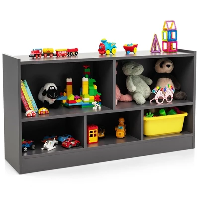 Costway Kids 2-Shelf Bookcase 5-Cube Wood Toy Storage Cabinet Organizer 15 Costway Kids 2-Shelf Bookcase 5-Cube Wood Toy Storage Cabinet Organizer - Image 13
