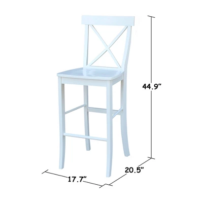 30" X-Back Counter Height Barstool White - International Concepts 11 30" X-Back Counter Height Barstool White - International Concepts - Image 9