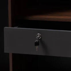 7 Shelf Wardrobe Rikke Two-Tone Wood Storage Cabinet Brown - Baxton Studio -Furniture Shop GUEST 6b114e75 e0d7 423d a385 41ecc66d6803