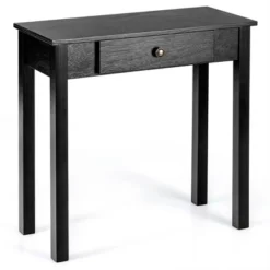 Costway Console Table With Drawer Entryway Hallway Accent Wooden Table Black -Furniture Shop GUEST 6b2a1816 a510 428a ad8a 4a4c8b464420