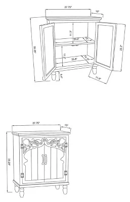 LuxenHome Farmhouse White Wood 2-Door Accent Storage Cabinet. 4 LuxenHome Farmhouse White Wood 2-Door Accent Storage Cabinet. - Image 2