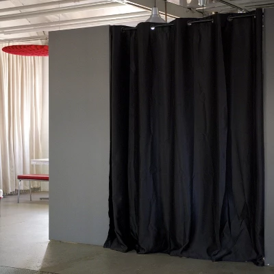 Room Dividers Now Tension Rod Curtain Room Divider Kit - XX-Large A, 8ft Tall X 10ft - 12ft 6in Wide, Midnight Black (With Curtains) 6 Room Dividers Now Tension Rod Curtain Room Divider Kit - XX-Large A, 8ft Tall X 10ft - 12ft 6in Wide, Midnight Black (With Curtains) - Image 4