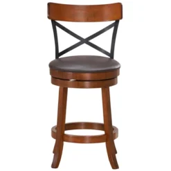 Costway Set Of 4 Bar Stools Swivel 25'' Dining Bar Chairs With Rubber Wood Legs -Furniture Shop GUEST 6bcc7e29 8bac 473b 941f 4d9e06991306