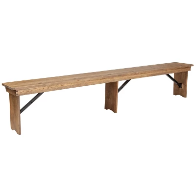 Flash Furniture HERCULES Series 8' X 12'' Solid Pine Folding Farm Bench With 3 Legs 14 Flash Furniture HERCULES Series 8' X 12'' Solid Pine Folding Farm Bench With 3 Legs - Image 12
