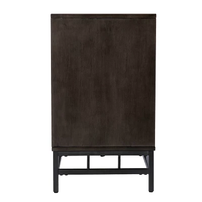 Spilscar Contemporary Storage Cabinet Brown With Silver - Aiden Lane 9 Spilscar Contemporary Storage Cabinet Brown With Silver - Aiden Lane - Image 7