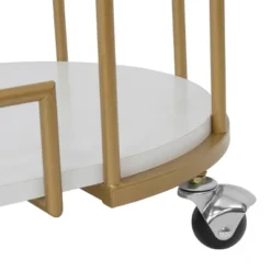 Pavillion 2 Tier Oval Bar Serving Cart Shelves With Glass Mirror Gold - Studio Designs -Furniture Shop GUEST 6c9e28ba 23da 4694 94c0 7eb849a933b0