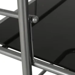 Bridger Modern 3 Tier Bar Cart With Glass Shelving Silver/Black - Christopher Knight Home -Furniture Shop GUEST 6d59d5b8 1245 4ee9 bcf9 3410a70cac44