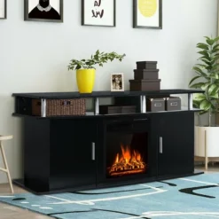 Costway 63'' Fireplace TV Stand W/18'' 1500W Electric Fireplace Up To 70'' Black 13 Costway 63'' Fireplace TV Stand W/18'' 1500W Electric Fireplace Up To 70'' Black -Furniture Shop GUEST 6d622a42 9790 4b5d 9cb5 6d8617de3d86