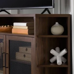 Corner TV Stand For TVs Up To 55" With Metal Mesh Doors - Saracina Home -Furniture Shop GUEST 6e262574 297c 4cce 86ae cdd396454639