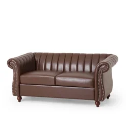 Glenmont Contemporary Channel Stitch Loveseat With Nailhead Trim - Christopher Knight Home -Furniture Shop GUEST 6e31a0a8 841b 421b 82e3 4baf204411e0
