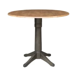 42" Round Dual Drop Leaf Counter Height Dining Table With 4 Splat Back Stools Hickory/Washed Coal - International Concepts 16 42" Round Dual Drop Leaf Counter Height Dining Table With 4 Splat Back Stools Hickory/Washed Coal - International Concepts -Furniture Shop GUEST 6e526cd1 9e8c 4f67 946b 89474d9a6d68