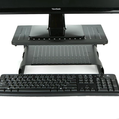 Mind Reader Monitor Stand/Riser 2 Tier Ventilated Metal Black 4 Mind Reader Monitor Stand/Riser 2 Tier Ventilated Metal Black - Image 2