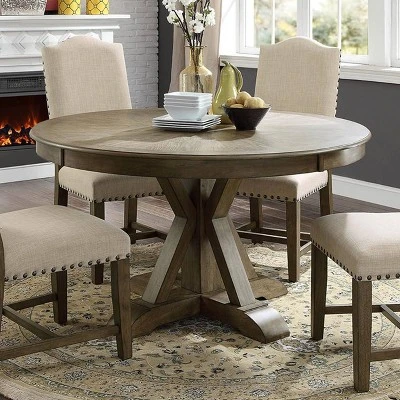 Iohomes Jellison Transitional Round Dining Table Light Oak - HOMES: Inside + Out 3 Iohomes Jellison Transitional Round Dining Table Light Oak - HOMES: Inside + Out
