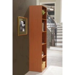 Hodedah Import 12 D X 16 W X 60 H Inch 5 Shelf Bookcase Storage Organizer Solution For Living Room, Bedroom, Or Office, Cherry Wood Finish 8 Hodedah Import 12 D X 16 W X 60 H Inch 5 Shelf Bookcase Storage Organizer Solution For Living Room, Bedroom, Or Office, Cherry Wood Finish -Furniture Shop GUEST 6ef8d6e1 8f55 4ba7 a8a0 36b42414a90f