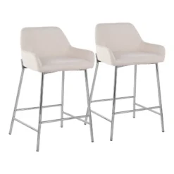 Set Of 2 Daniella Metal/Polyester Counter Height Barstools - LumiSource -Furniture Shop GUEST 6f6ed673 d83b 4a82 bc21 2c50b4e10eb9