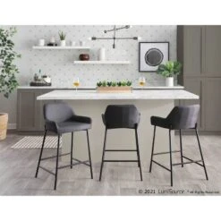Set Of 2 Daniella Metal/Polyester Counter Height Barstools - LumiSource -Furniture Shop GUEST 6fbfdcbe 3038 47d2 a4af 0fe7277487d7