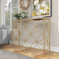 Contemporary Metal Console Table Gold - Olivia & May -Furniture Shop GUEST 6fd8382f f513 4883 8015 61081f4a7546