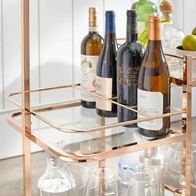 Alcott 3 Tier Bar Cart Bright Gold - Angelo:HOME 4 Alcott 3 Tier Bar Cart Bright Gold - Angelo:HOME - Image 2