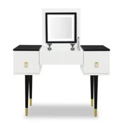 43.3" Modern Vanity Table Set With Flip-Up Mirror, LED Lights And Storage - ModernLuxe -Furniture Shop GUEST 70c3ba07 c25d 415e 81ee 5edc84db1fd6