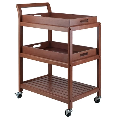 Albert Entertainment Cart Walnut - Winsome 3 Albert Entertainment Cart Walnut - Winsome