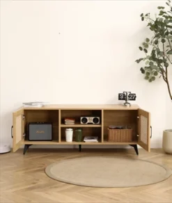 Freya 51.18" Rattan TV Stands With 2 Rattan Cabinet Doors And 2 Open Shelves For TVs Up To 60"-Maison Boucle 10 Freya 51.18" Rattan TV Stands With 2 Rattan Cabinet Doors And 2 Open Shelves For TVs Up To 60"-Maison Boucle -Furniture Shop GUEST 719e4b65 e64c 4fa8 b3d9 b5c8f7106da6