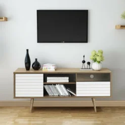 Costway Modern TV Stand/Console Cabinet 3 Shelves Storage Drawer Splayed Leg Wood/White 14 Costway Modern TV Stand/Console Cabinet 3 Shelves Storage Drawer Splayed Leg Wood/White -Furniture Shop GUEST 723ca209 5099 40b7 b0dd 6541967e923c