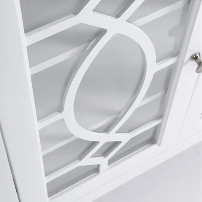 HOMCOM Modern Sideboard With Storage, Console Table, Buffet Cabinet With Glass Doors For Living Room, White 7 HOMCOM Modern Sideboard With Storage, Console Table, Buffet Cabinet With Glass Doors For Living Room, White - Image 5