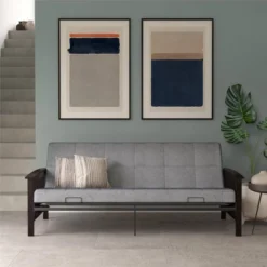 Full Brixen Wood Arm Metal Futon Frame With 6" Mattress - Room & Joy -Furniture Shop GUEST 728a0b52 d5de 4e9c a217 bc19a893411d