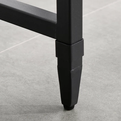 HOMCOM 47.75 Inch Bar Table With Metal Legs, Rustic Industrial Pub Table With Large Tabletop For Home Bar, Kitchen Or Dining Room, Brown 7 HOMCOM 47.75 Inch Bar Table With Metal Legs, Rustic Industrial Pub Table With Large Tabletop For Home Bar, Kitchen Or Dining Room, Brown - Image 5