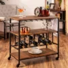 Best Choice Products 45in Industrial Wood Shelf Bar & Wine Storage Service Cart W/ Bottle & Glass Racks, Locking Wheels 2 Best Choice Products 45in Industrial Wood Shelf Bar & Wine Storage Service Cart W/ Bottle & Glass Racks, Locking Wheels -Furniture Shop GUEST 73dd792e dfc7 4651 b272 5273c03aaef3