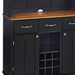 Large Buffet Of Buffets Server With Hutch And Oak Top Black - Homestyles -Furniture Shop GUEST 755079eb 3954 4615 8b97 a450b54aa78a