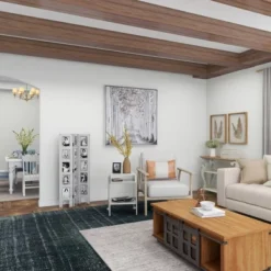 Farmhouse Chinquapin Wood Rectangle Room Divider Screen White - Olivia & May -Furniture Shop GUEST 75d87295 70f1 4629 a29a 1b4a7e623ff6