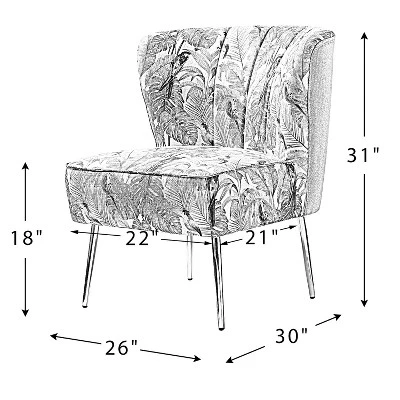 Urbain Wooden Upholstery Accent Side Chair With Tufted Back | Karat Home 8 Urbain Wooden Upholstery Accent Side Chair With Tufted Back | Karat Home - Image 6