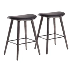 Set Of 2 26" Saddle Counter Height Barstools With Faux Leather - LumiSource 27 Set Of 2 26" Saddle Counter Height Barstools With Faux Leather - LumiSource -Furniture Shop GUEST 76f1a717 c8a9 439b 9bd5 cac0816b7330