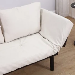 HOMCOM Single Person Chaise Lounger, Modern Sofa Bed With 5 Adjustable Positions, 2 Large Pillows, And Birch Legs -Furniture Shop GUEST 76f41143 29d2 4b88 9280 766b0db7bf8e