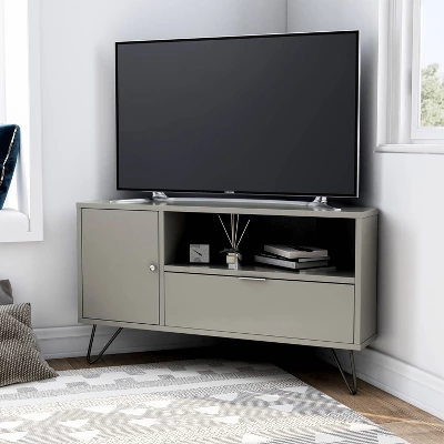 Sola Modern Corner TV Stand For TVs Up To 50" - MiBasics 3 Sola Modern Corner TV Stand For TVs Up To 50" - MiBasics