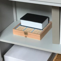 HOMCOM Kitchen Cabinet, Storage Cabinet, Sideboard Floor Accent Cabinet W/ 2 Glass Doors, Drawer, Adjustable Shelves For Living Room Entryway, Gray -Furniture Shop GUEST 777e30d7 dce7 4791 b158 4dfe679c4b71