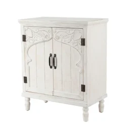 LuxenHome Farmhouse White Wood 2-Door Accent Storage Cabinet. 13 LuxenHome Farmhouse White Wood 2-Door Accent Storage Cabinet. -Furniture Shop GUEST 77b714ca 6d4c 445f 80b4 1a21a199bd68