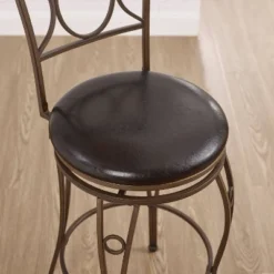 29.9" Circles Back Barstool Metal/Brown - Linon -Furniture Shop GUEST 77c286ed 652c 43a1 afbe 4d167b9e04de
