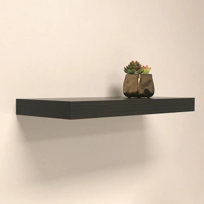 24" Floating Shelf Wall Mounted Hidden Brackets Espresso - Inplace 3 24" Floating Shelf Wall Mounted Hidden Brackets Espresso - Inplace