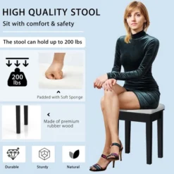 Costway Vanity Table Stool Set Large Tri-folding Lighted Mirror 6 Drawer Dresser WhiteBlack -Furniture Shop GUEST 78eba56b 0c37 485b 8b19 8df17bcee8ed