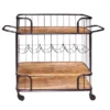 2 Shelves And Metal Frame Bar Cart With Wooden Top Black/Brown - The Urban Port -Furniture Shop GUEST 78f04199 260e 4cd5 9342 66f585127476