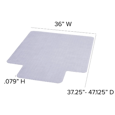 3'x4' Rectangle With Lip Solid Office Chair Mat Clear - Emma And Oliver 4 3'x4' Rectangle With Lip Solid Office Chair Mat Clear - Emma And Oliver - Image 2