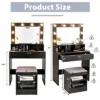 Costway Vanity Table Set With Lighted Mirror 8 LED Bulbs Large Drawer Cushion Stool -Furniture Shop GUEST 7b5b934c 4415 4c86 8461 9331ac56d46e