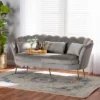 Genia Velvet Fabric Upholstered And Metal Sofa Gray/Gold - Baxton Studio 1 Genia Velvet Fabric Upholstered And Metal Sofa Gray/Gold - Baxton Studio -Furniture Shop GUEST 7c615479 f2d4 40e6 9493 05a230971987