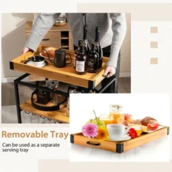 Costway 3-Tier Wine Bar Cart Rolling Rack Serving Trolley Detachable Top & Glass Holder 16 Costway 3-Tier Wine Bar Cart Rolling Rack Serving Trolley Detachable Top & Glass Holder -Furniture Shop GUEST 7c8032d6 74d4 46ef ba80 9baafe3a3a2d