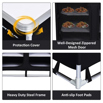 Costway Portable BBQ Aluminum Camping Table Kitchen Cook Station W/ Storage Organizer 9 Costway Portable BBQ Aluminum Camping Table Kitchen Cook Station W/ Storage Organizer - Image 7