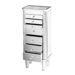 Melanie 7 Drawer Glam Jewelry Armoire Mirrored/Brushed - Aiden Lane -Furniture Shop GUEST 7d5df8cd 1f75 44b9 9e18 dd63926293b6